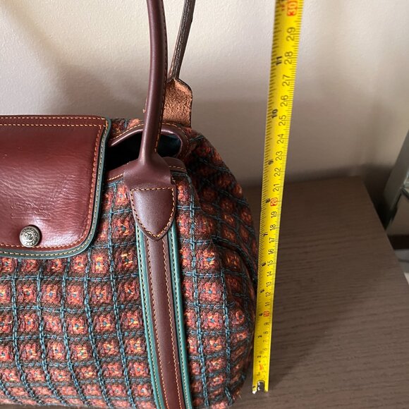 Rare Longchamp  Wool/Leather Tote Bag - Picture 9 of 12